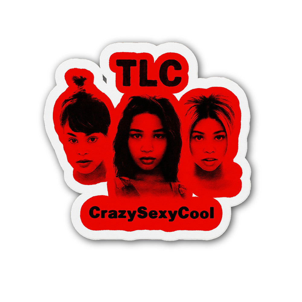 TLC CrazySexyCool Sticker, Waterproof Vinyl Decal Sticker Indoor Or Outdoor 2 (Pieces) 3" and 5"
