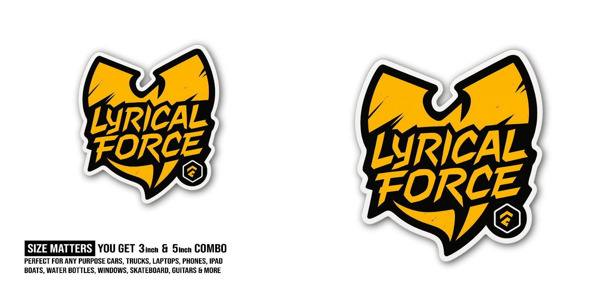 Lyrical Force Sticker, Waterproof Vinyl Decal Sticker Indoor Or Outdoor 2 (Pieces) 3" and 5"
