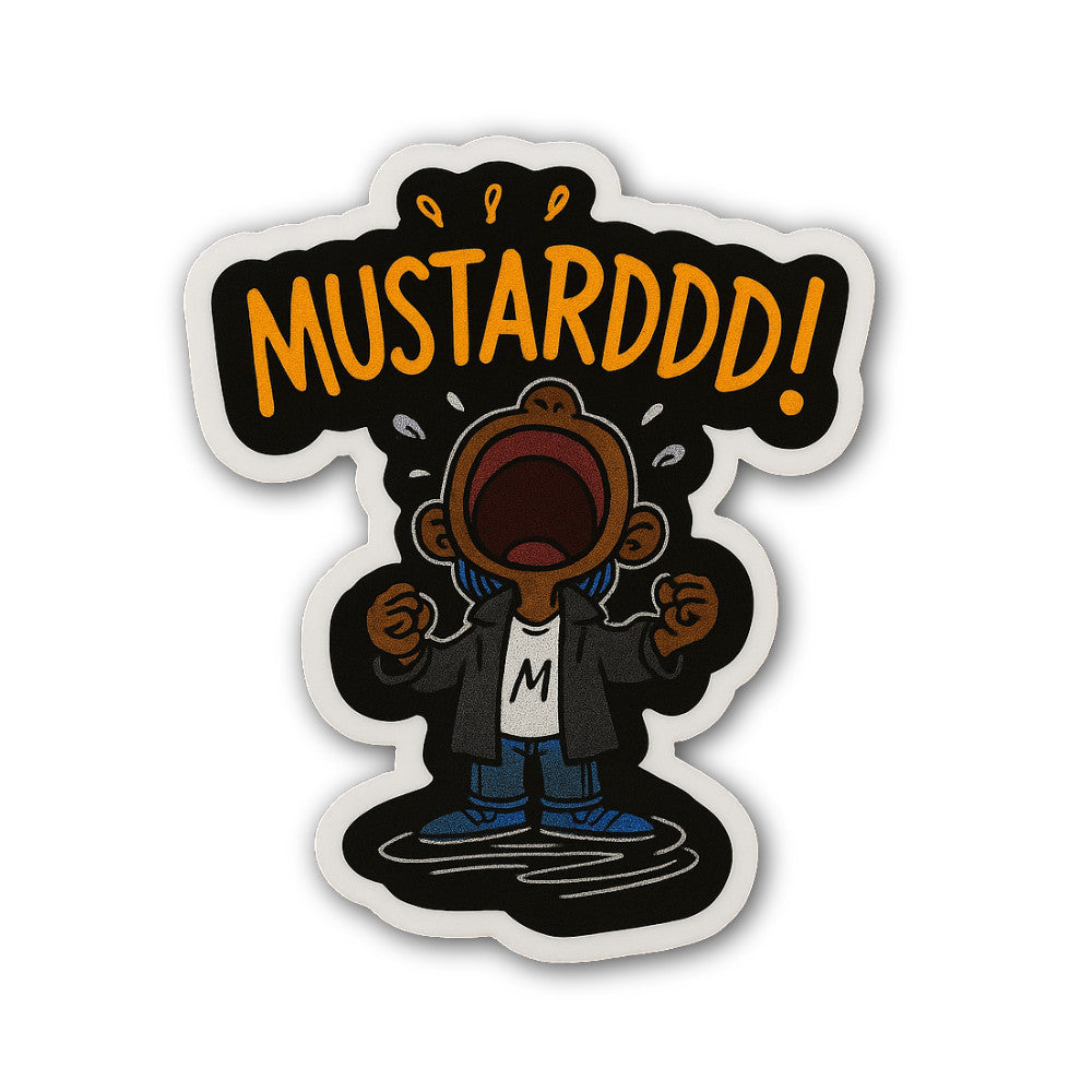 MUSTARDDD Sticker, Waterproof Vinyl Decal Sticker Indoor Or Outdoor 2 (Pieces) 3" and 5"