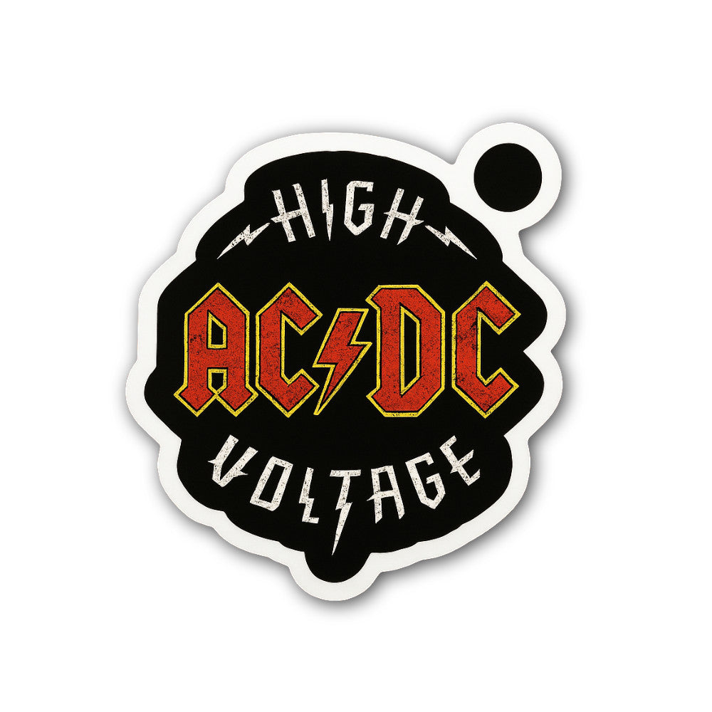 AC/DC High Voltage Sticker, Waterproof Vinyl Decal Sticker Indoor Or Outdoor 2 (Pieces) 3" and 5"