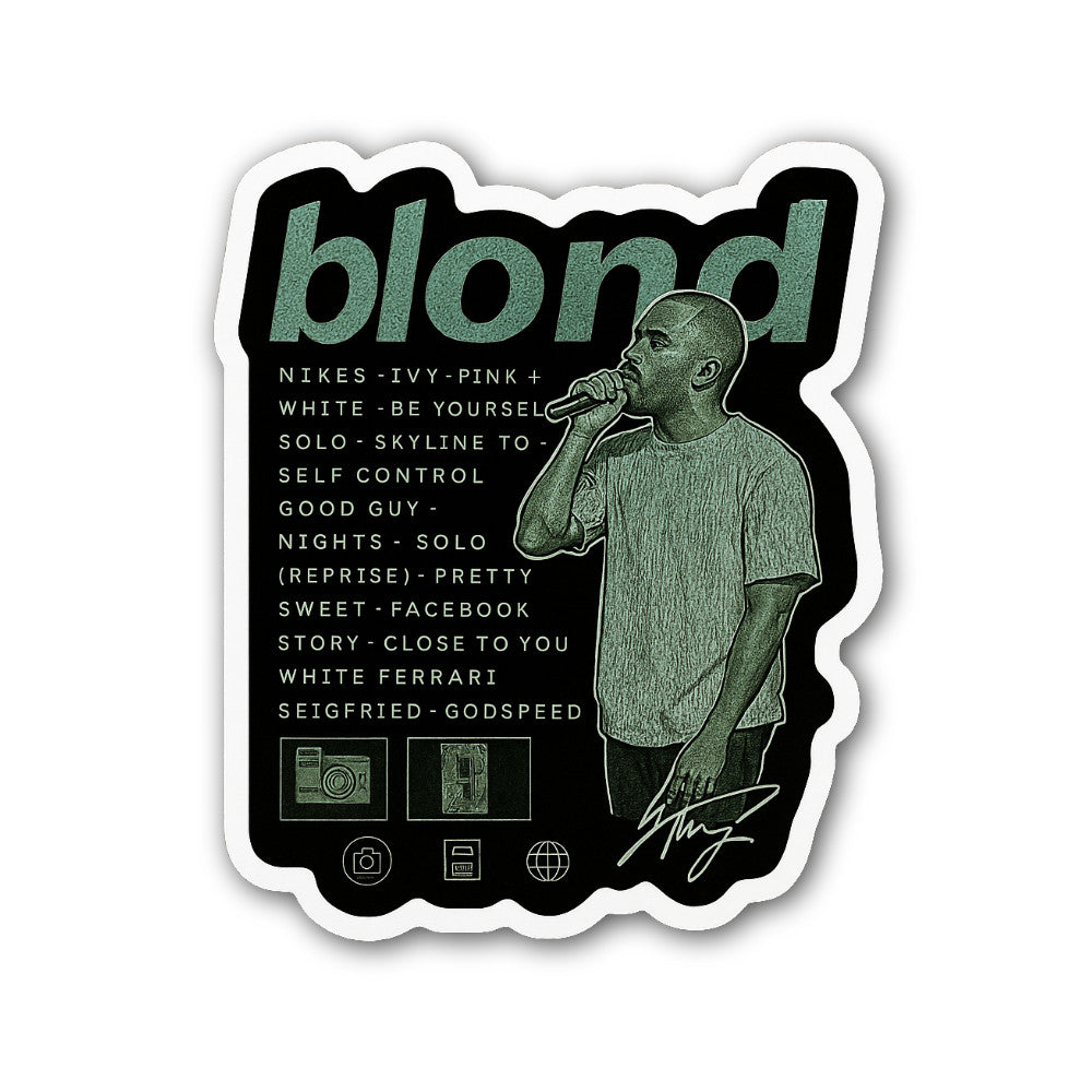 Frank Ocean Blond Sticker, Waterproof Vinyl Decal Sticker Indoor Or Outdoor 2 (Pieces) 3" and 5"