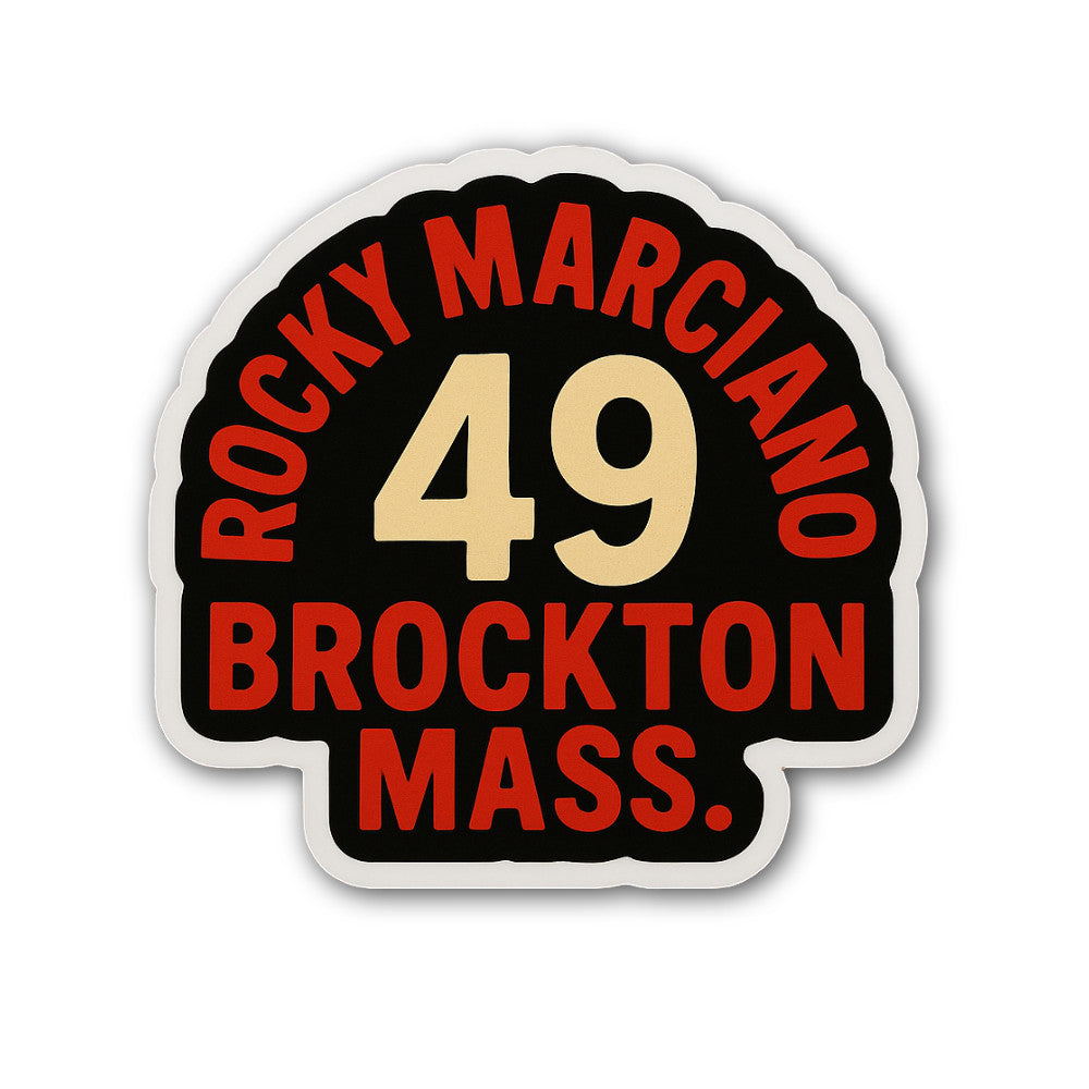 Rocky Marciano 49 Sticker, Waterproof Vinyl Decal Sticker Indoor Or Outdoor 2 (Pieces) 3" and 5"