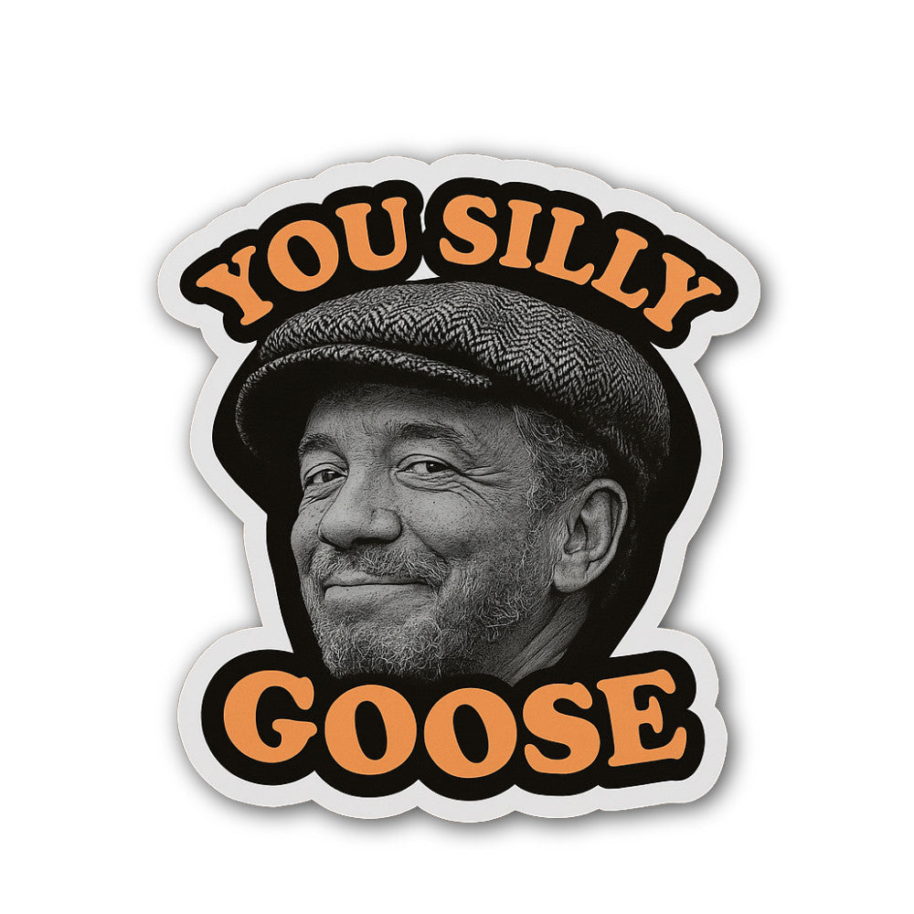 You Silly Goose Sticker, Waterproof Vinyl Decal Sticker Indoor Or Outdoor 2 (Pieces) 3" and 5"
