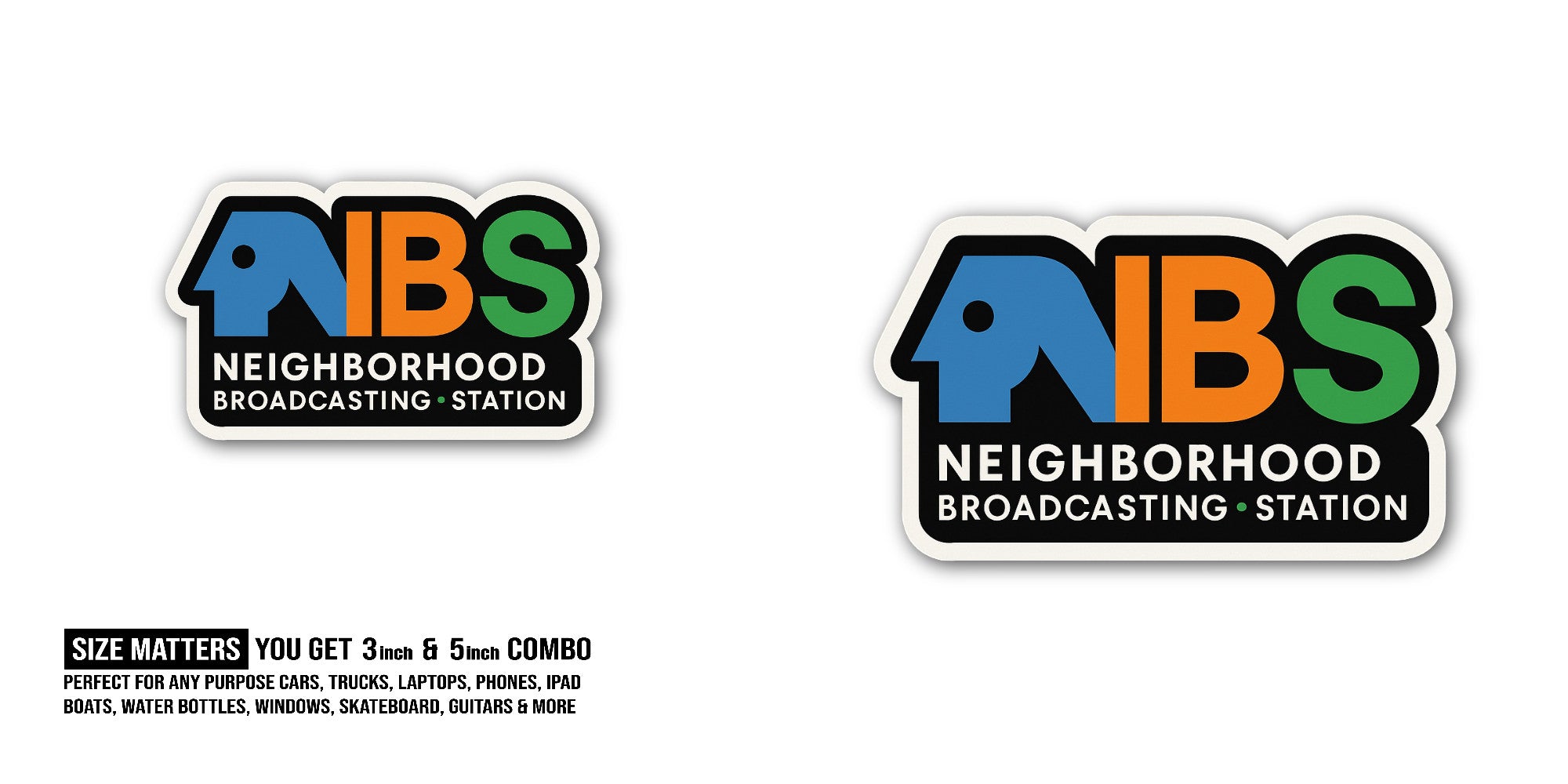 Neighborhood Sticker, Waterproof Vinyl Decal Sticker Indoor Or Outdoor 2 (Pieces) 3" and 5"