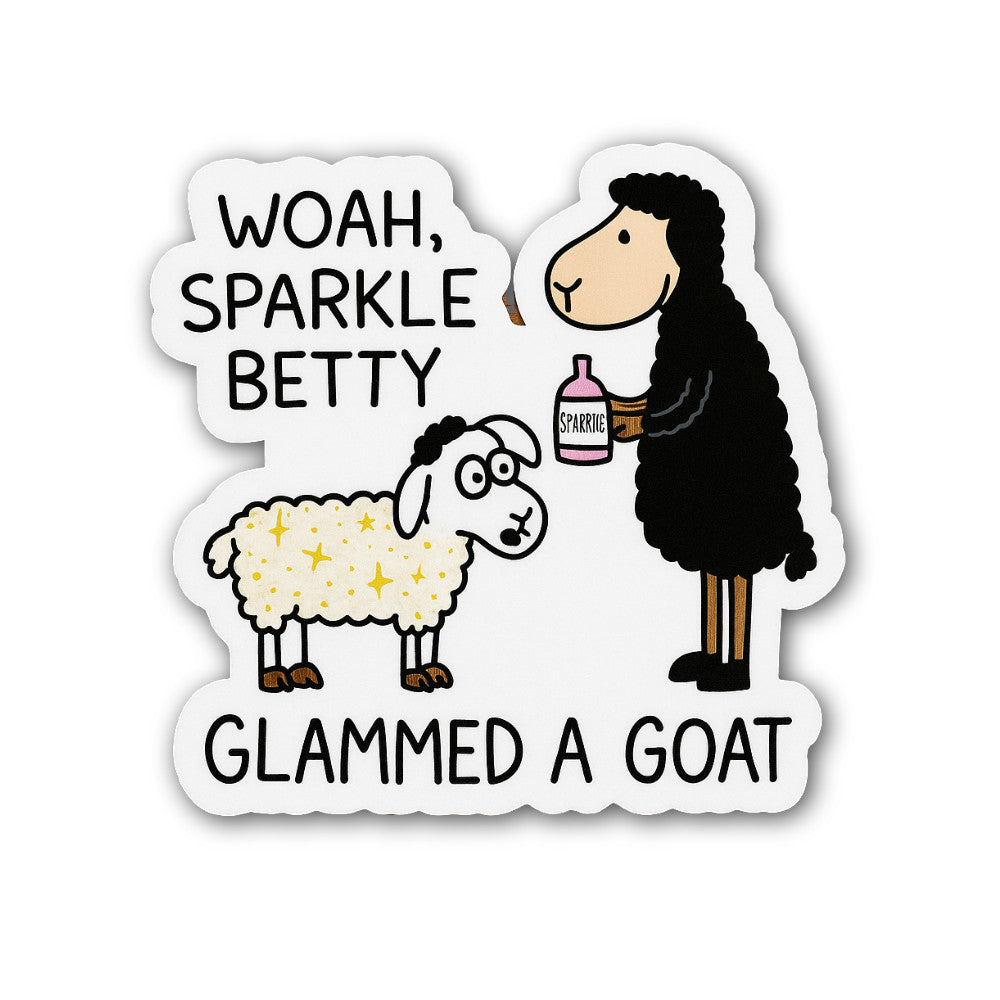 GLAMMED A Goat Sticker, Waterproof Vinyl Decal Sticker Indoor Or Outdoor 2 (Pieces) 3" and 5"