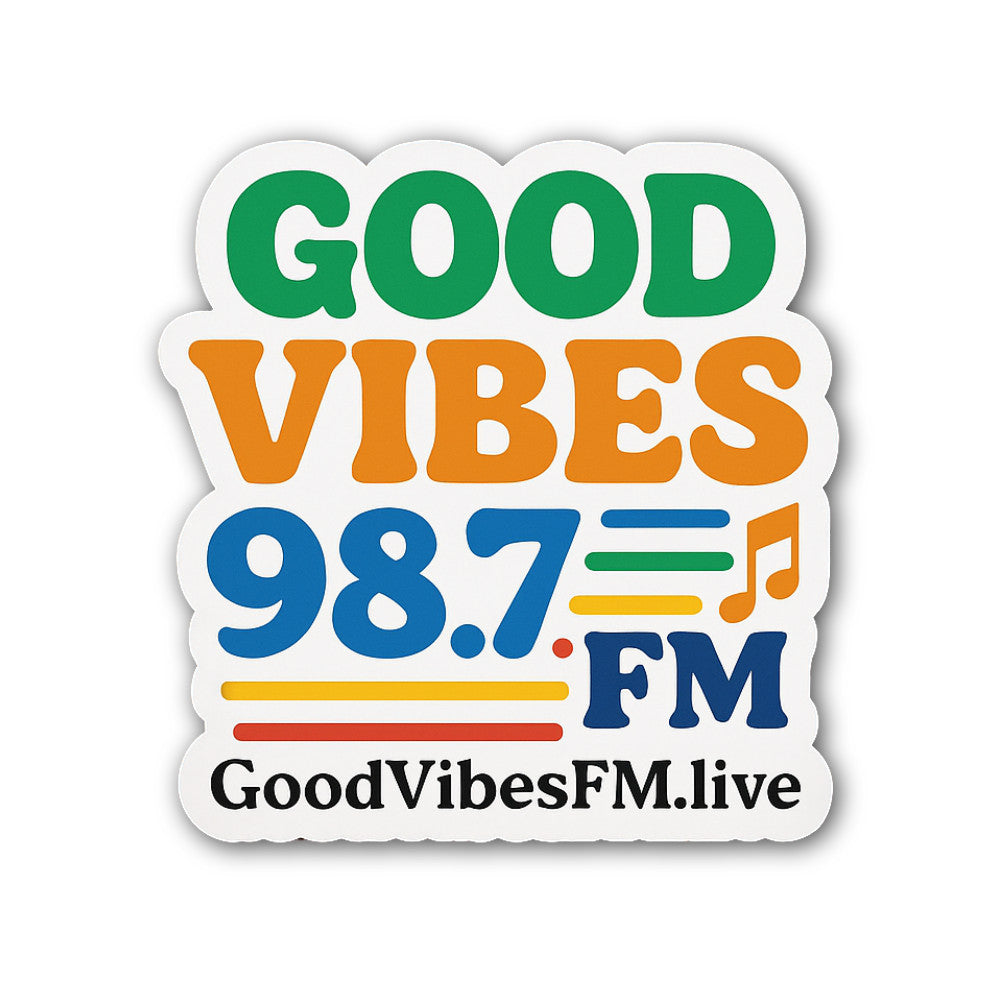G00D Vibes Sticker, Waterproof Vinyl Decal Sticker Indoor Or Outdoor 2 (Pieces) 3" and 5"