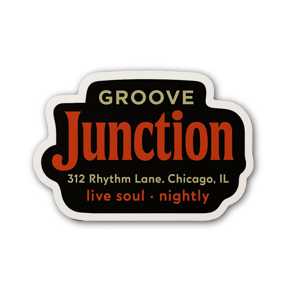 Groove Junction Sticker, Waterproof Vinyl Decal Sticker Indoor Or Outdoor 2 (Pieces) 3" and 5"