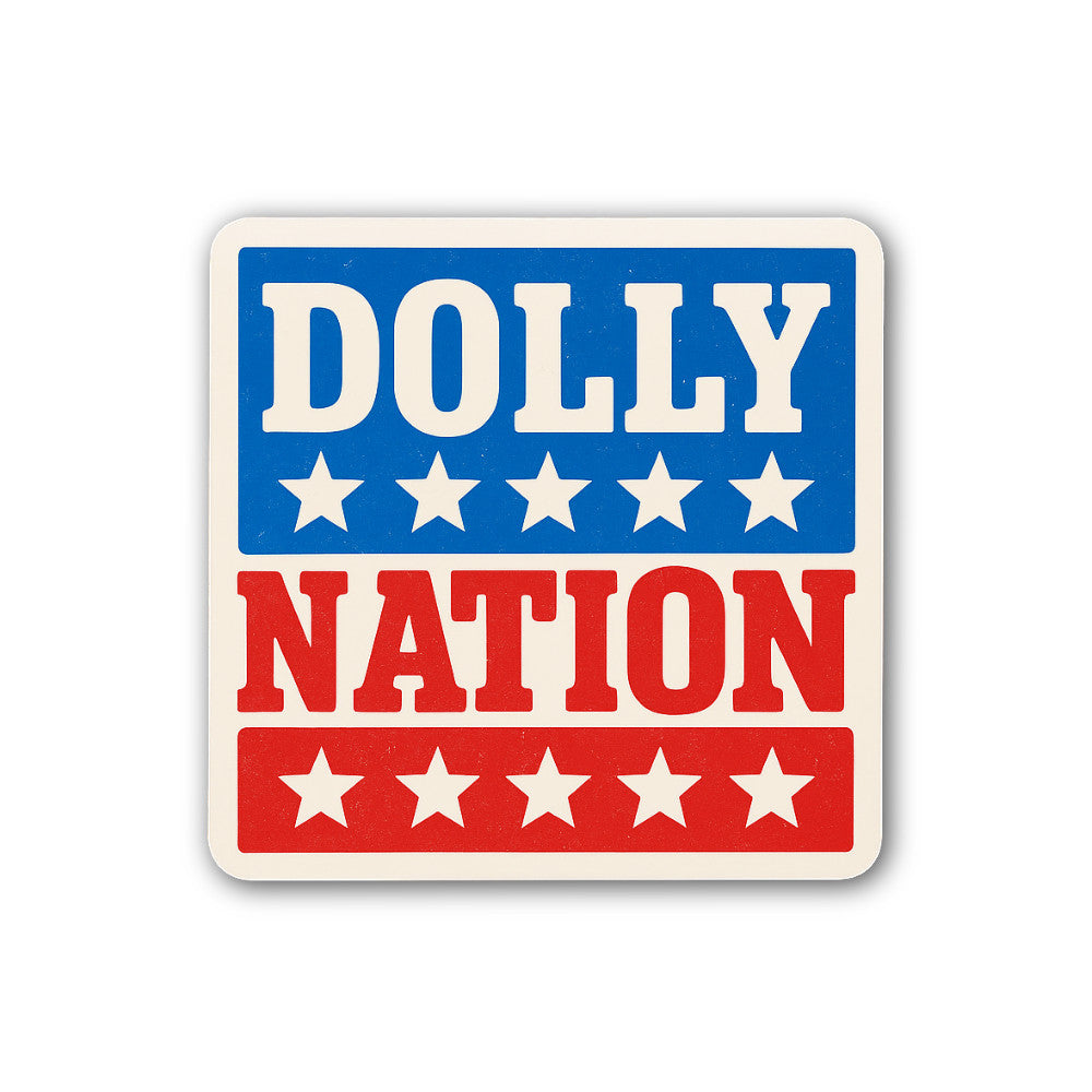 DOLLY NATION Sticker, Waterproof Vinyl Decal Sticker Indoor Or Outdoor 2 (Pieces) 3" and 5"