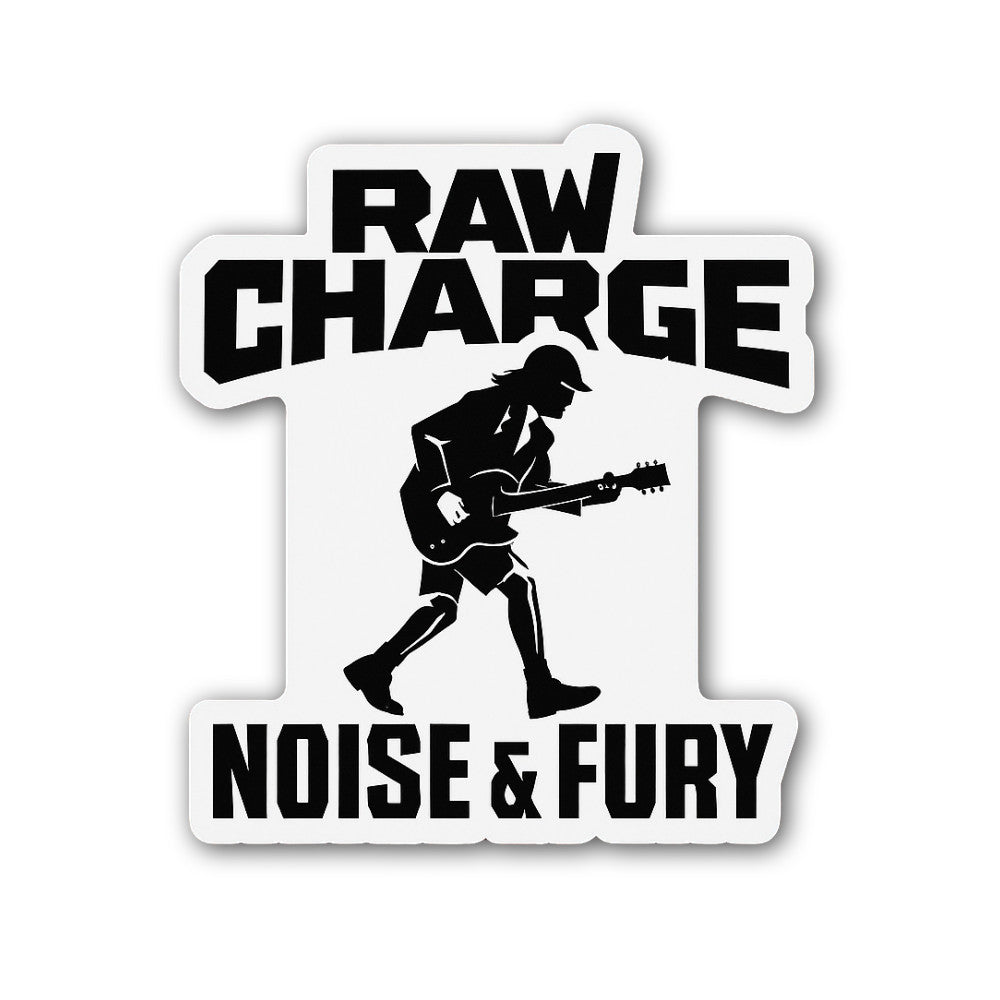 RAW Charge Noise & Fury Sticker, Waterproof Vinyl Decal Sticker Indoor Or Outdoor 2 (Pieces) 3" and 5"