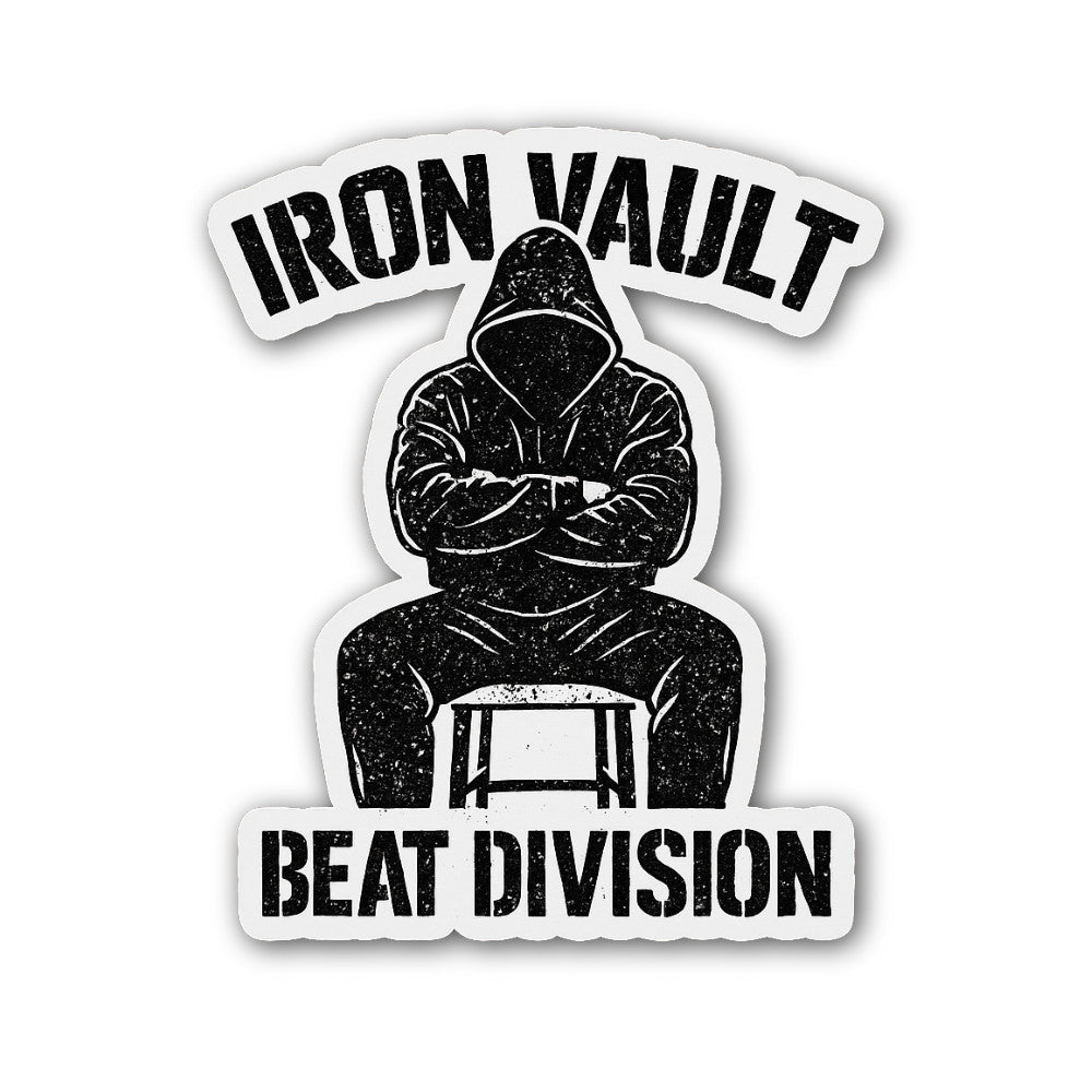 Iron Vault Beat Division Sticker, Waterproof Vinyl Decal Sticker Indoor Or Outdoor 2 (Pieces) 3" and 5"
