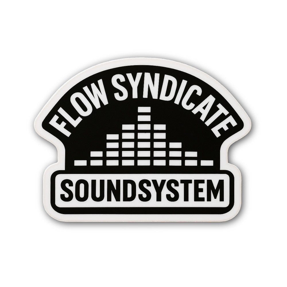Flow Syndicate Soundsystem Sticker, Waterproof Vinyl Decal Sticker Indoor Or Outdoor 2 (Pieces) 3" and 5"