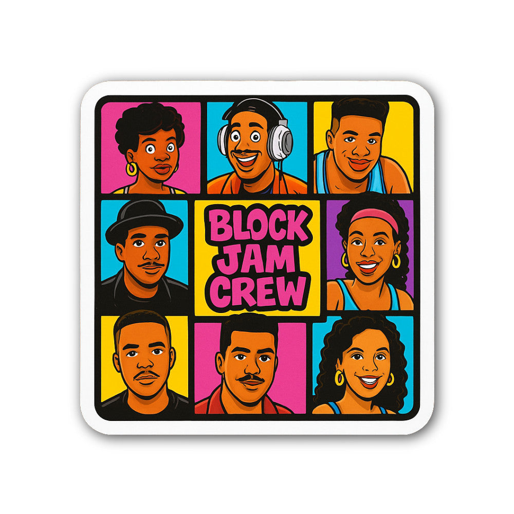 Block JAM Crew Sticker, Waterproof Vinyl Decal Sticker Indoor Or Outdoor 2 (Pieces) 3" and 5"