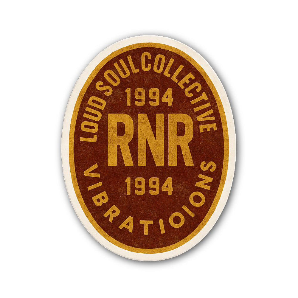 LOUD SOUL COLLECTIVE RNR VIBRATION Sticker, Waterproof Vinyl Decal Sticker Indoor Or Outdoor 2 (Pieces) 3" and 5"