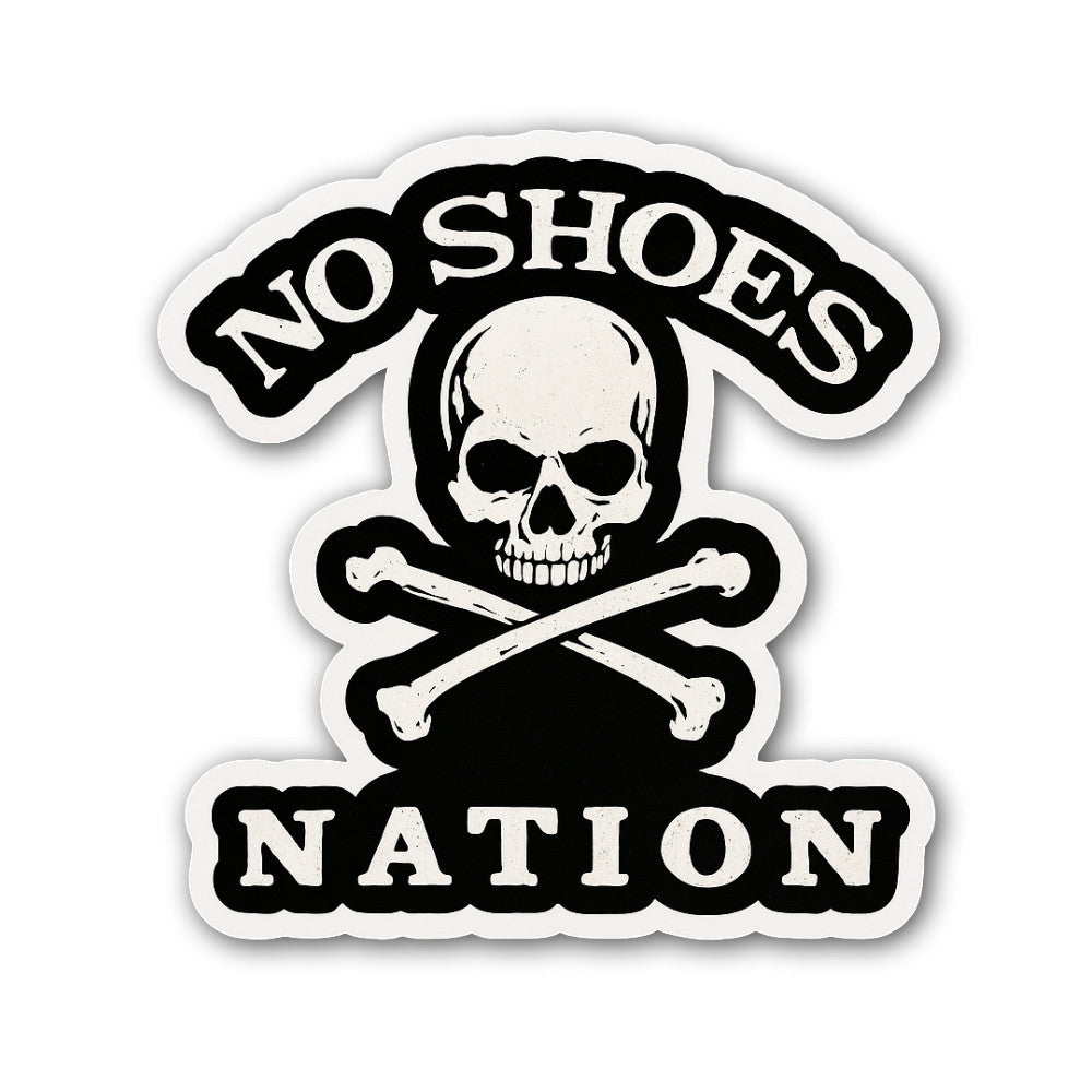 No Shoes Nation Sticker, Waterproof Vinyl Decal Sticker Indoor Or Outdoor 2 (Pieces) 3" and 5"