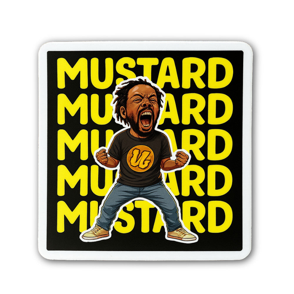 MUSTARD Sticker, Waterproof Vinyl Decal Sticker Indoor Or Outdoor 2 (Pieces) 3" and 5"