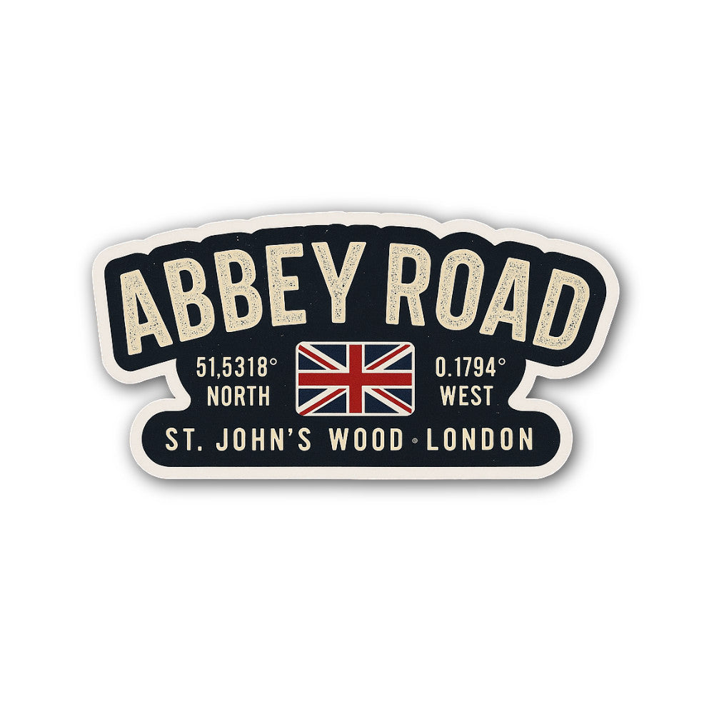 Abbey Road Sticker, Waterproof Vinyl Decal Sticker Indoor Or Outdoor 2 (Pieces) 3" and 5"
