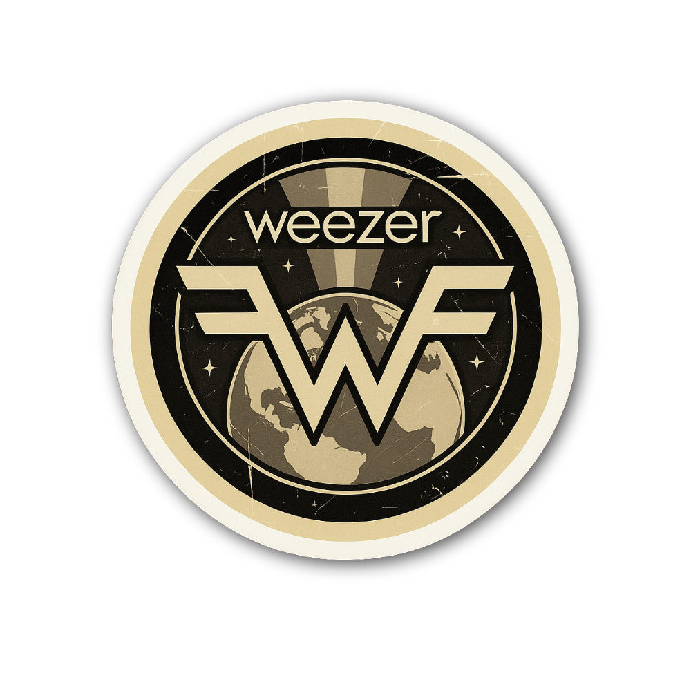 Pop Rock Band Weezer Sticker, Waterproof Vinyl Decal Sticker Indoor Or Outdoor 2 (Pieces) 3" and 5"