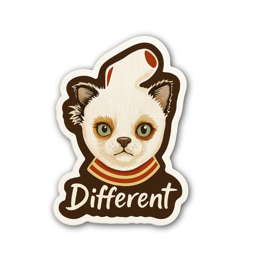 Different Cat Sticker, Waterproof Vinyl Decal Sticker Indoor Or Outdoor 2 (Pieces) 3" and 5"