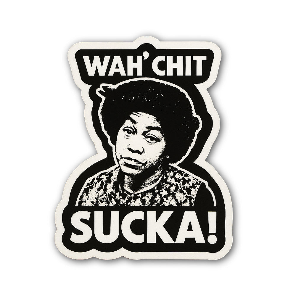 WAH'CHIT Sucka Sticker, Waterproof Vinyl Decal Sticker Indoor Or Outdoor 2 (Pieces) 3" and 5"