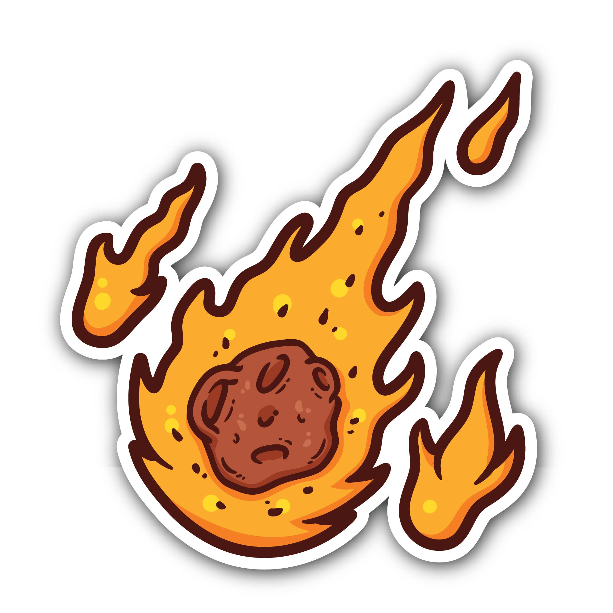 Meteor Icon Sticker, Waterproof Vinyl Decal Sticker Indoor Or Outdoor 2 (Pieces) 3" and 5"