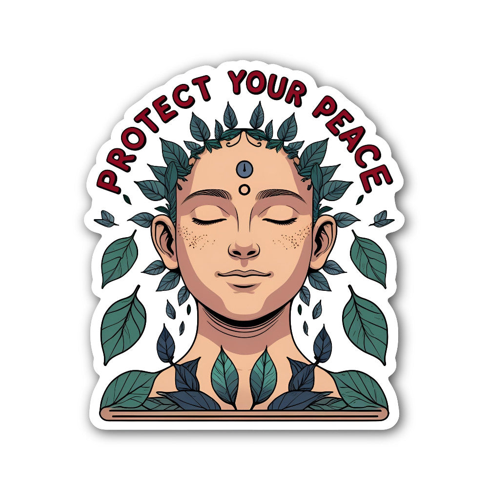 PR0TECT Y0UR Peace Sticker, Waterproof Vinyl Decal Sticker Indoor Or Outdoor 2 (Pieces) 3" and 5"