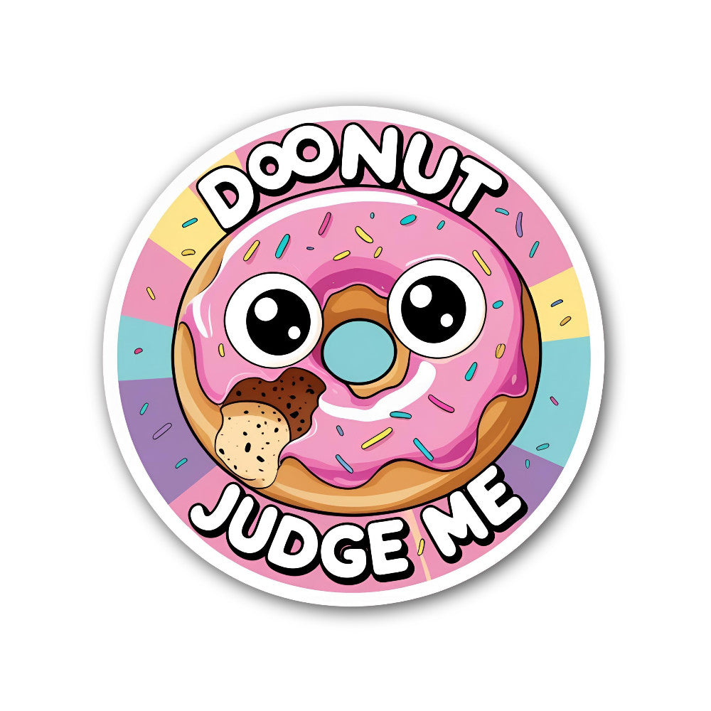 DOONUT Judge ME Sticker, Waterproof Vinyl Decal Sticker Indoor Or Outdoor 2 (Pieces) 3" and 5"