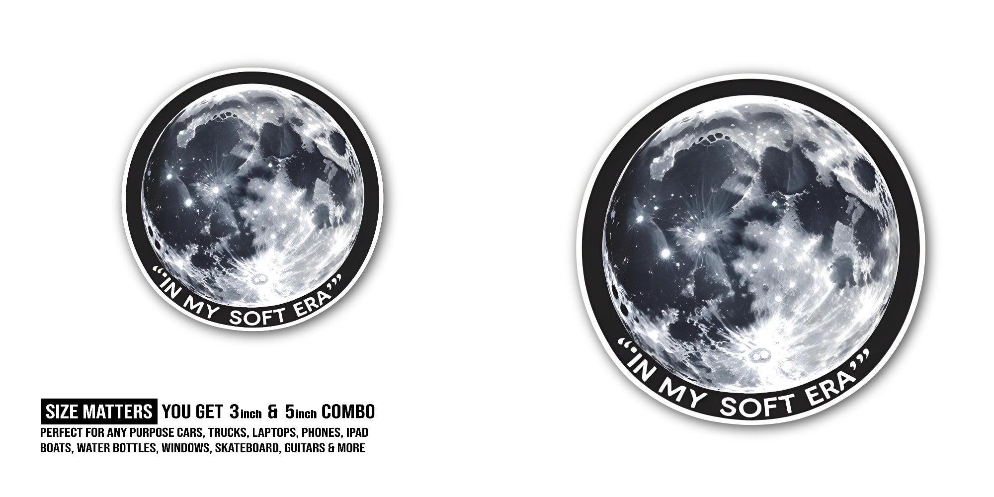 In My Soft ERA Sticker, Waterproof Vinyl Decal Sticker Indoor Or Outdoor 2 (Pieces) 3" and 5"