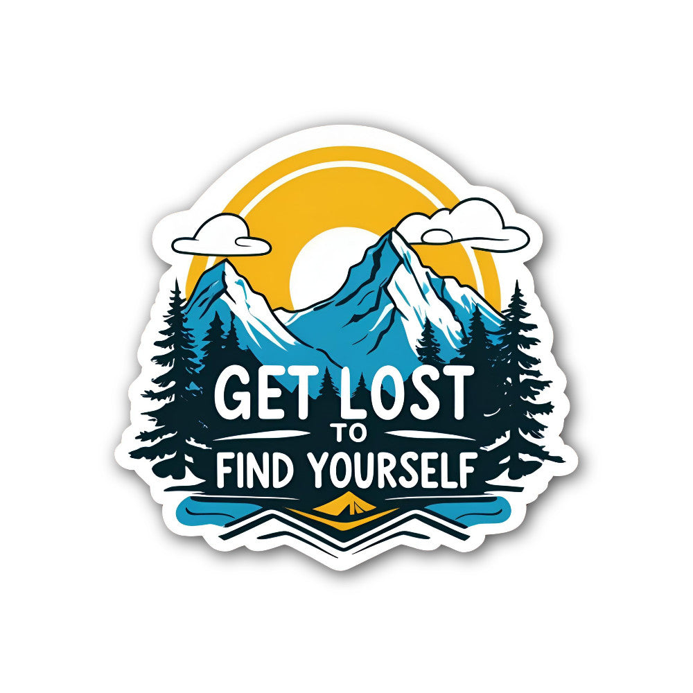 GET L0ST to FIND Yourself Sticker, Waterproof Vinyl Decal Sticker Indoor Or Outdoor 2 (Pieces) 3" and 5"