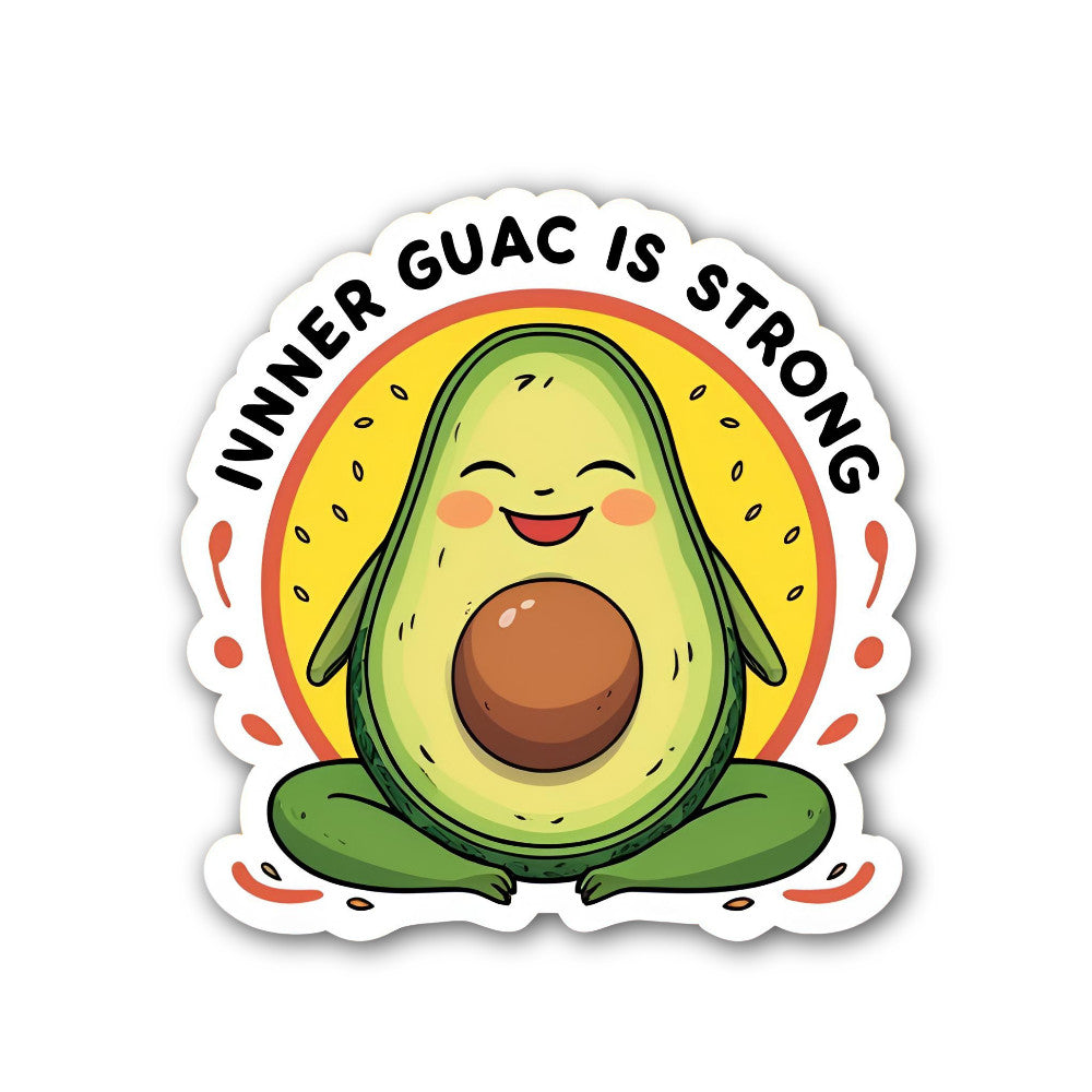 Guac is Strong Sticker, Waterproof Vinyl Decal Sticker Indoor Or Outdoor 2 (Pieces) 3" and 5"