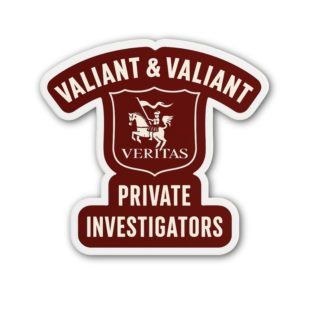 Valiant & Valiant Sticker, Waterproof Vinyl Decal Sticker Indoor Or Outdoor 2 (Pieces) 3" and 5"