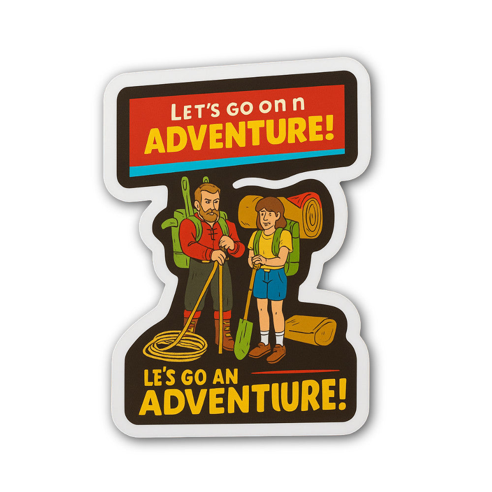 Let's G an ADVENTIURE Sticker, Waterproof Vinyl Decal Sticker Indoor Or Outdoor 2 (Pieces) 3" and 5"