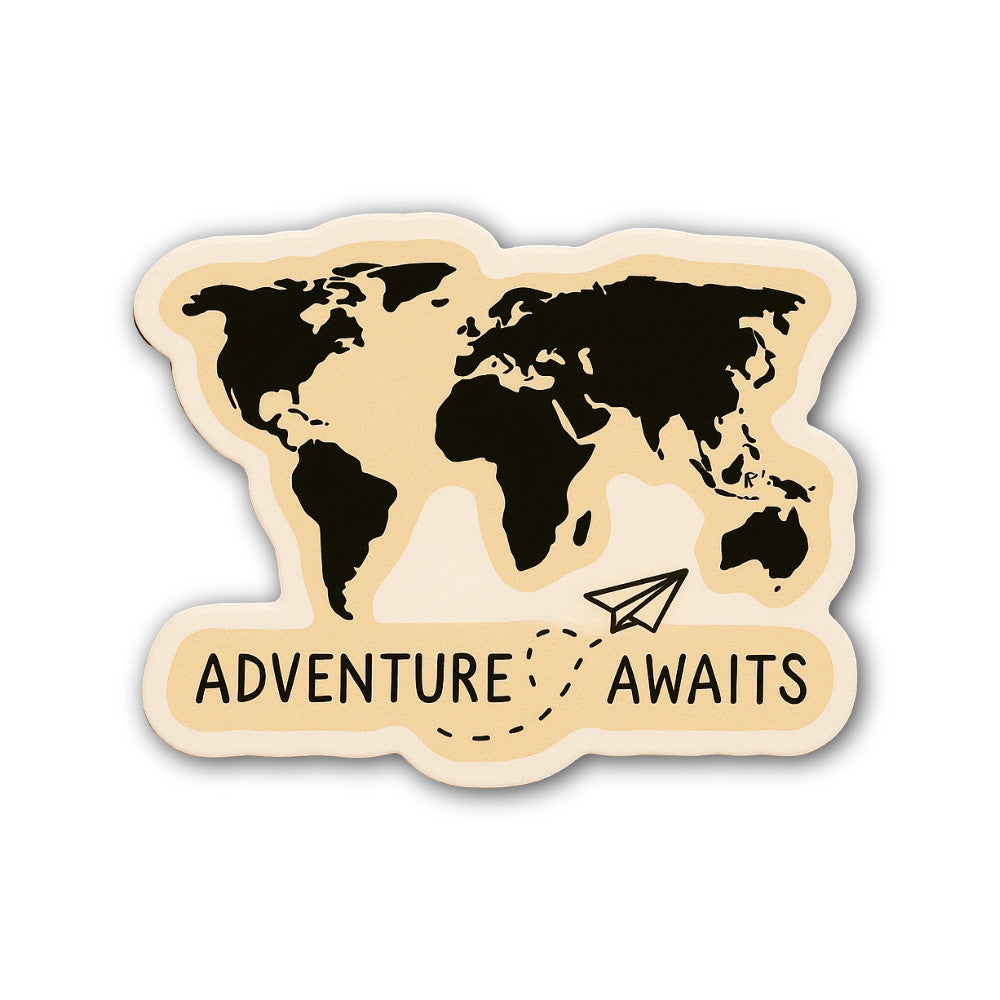 Adventure Awaits Sticker, Waterproof Vinyl Decal Sticker Indoor Or Outdoor 2 (Pieces) 3" and 5"