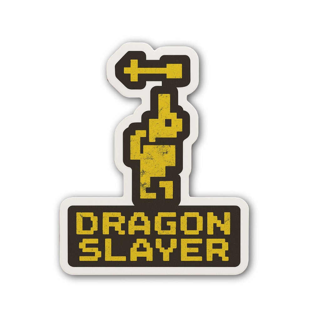 DRAGON SLAYER Sticker, Waterproof Vinyl Decal Sticker Indoor Or Outdoor 2 (Pieces) 3" and 5"