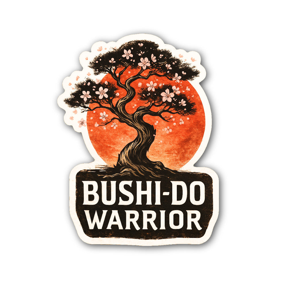 BUSHI-DO WARRIOR Sticker, Waterproof Vinyl Decal Sticker Indoor Or Outdoor 2 (Pieces) 3" and 5"