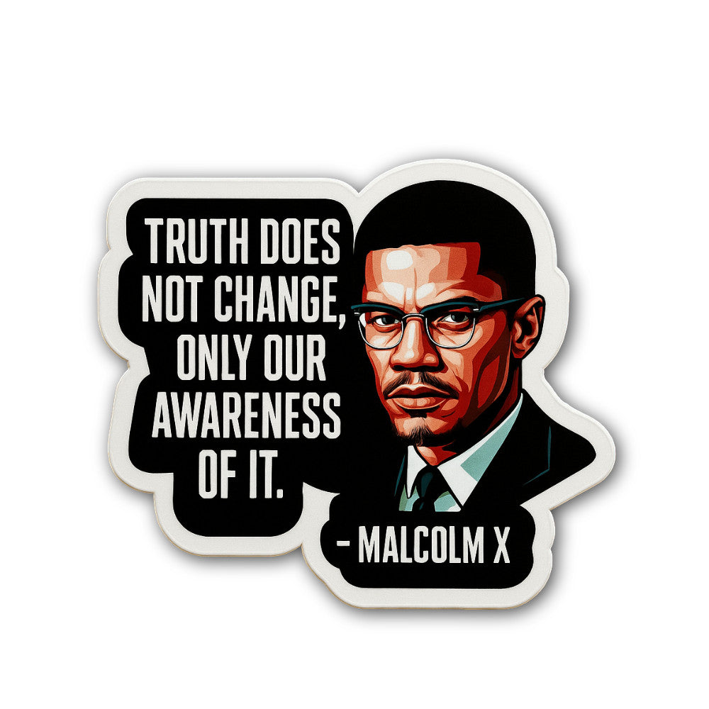 Malcolm X Sticker, Waterproof Vinyl Decal Sticker Indoor Or Outdoor 2 (Pieces) 3" and 5"
