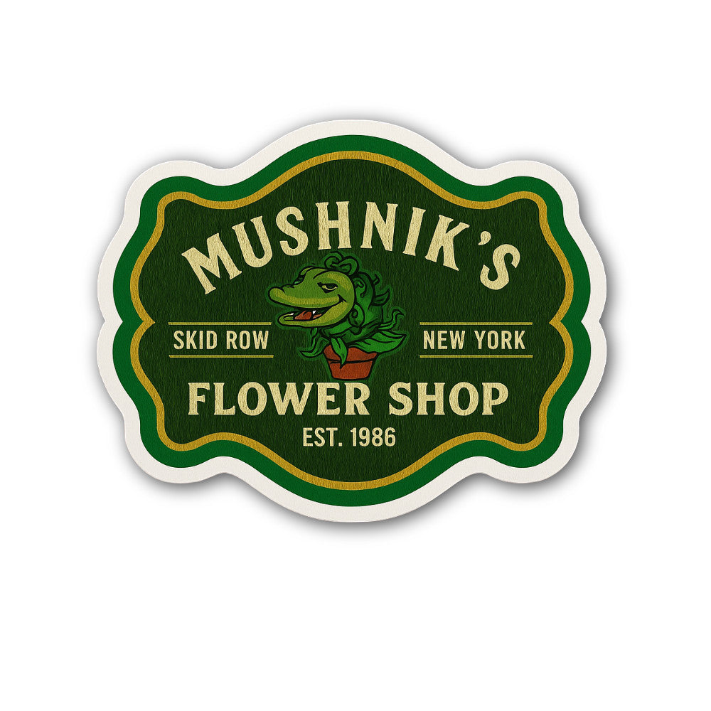 MUSHNIK'S FLOWER SHOP Sticker, Waterproof Vinyl Decal Sticker Indoor Or Outdoor 2 (Pieces) 3" and 5"