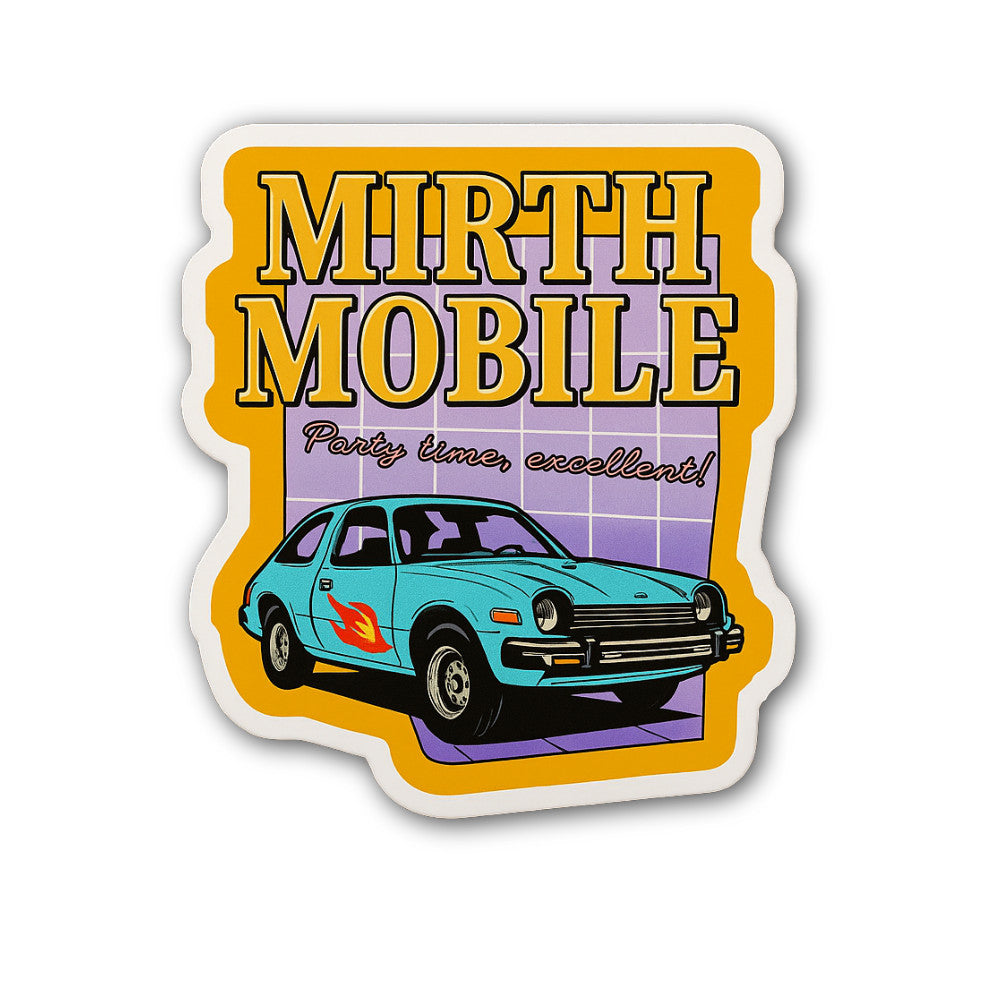 MIRTH MOBILE Sticker, Waterproof Vinyl Decal Sticker Indoor Or Outdoor 2 (Pieces) 3" and 5"