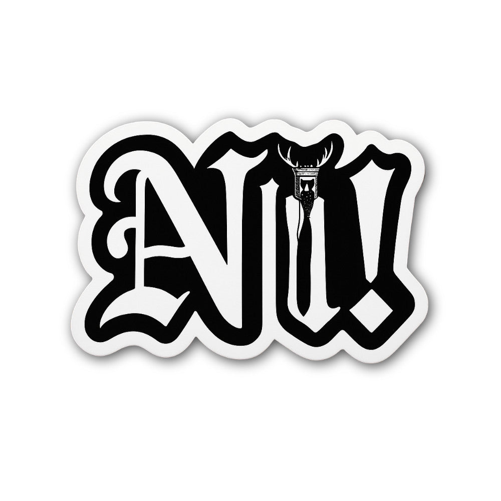 Nu! Sticker, Waterproof Vinyl Decal Sticker Indoor Or Outdoor 2 (Pieces) 3" and 5"