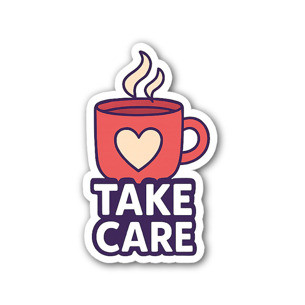 TAK@E Care Sticker, Waterproof Vinyl Decal Sticker Indoor Or Outdoor 2 (Pieces) 3" and 5"
