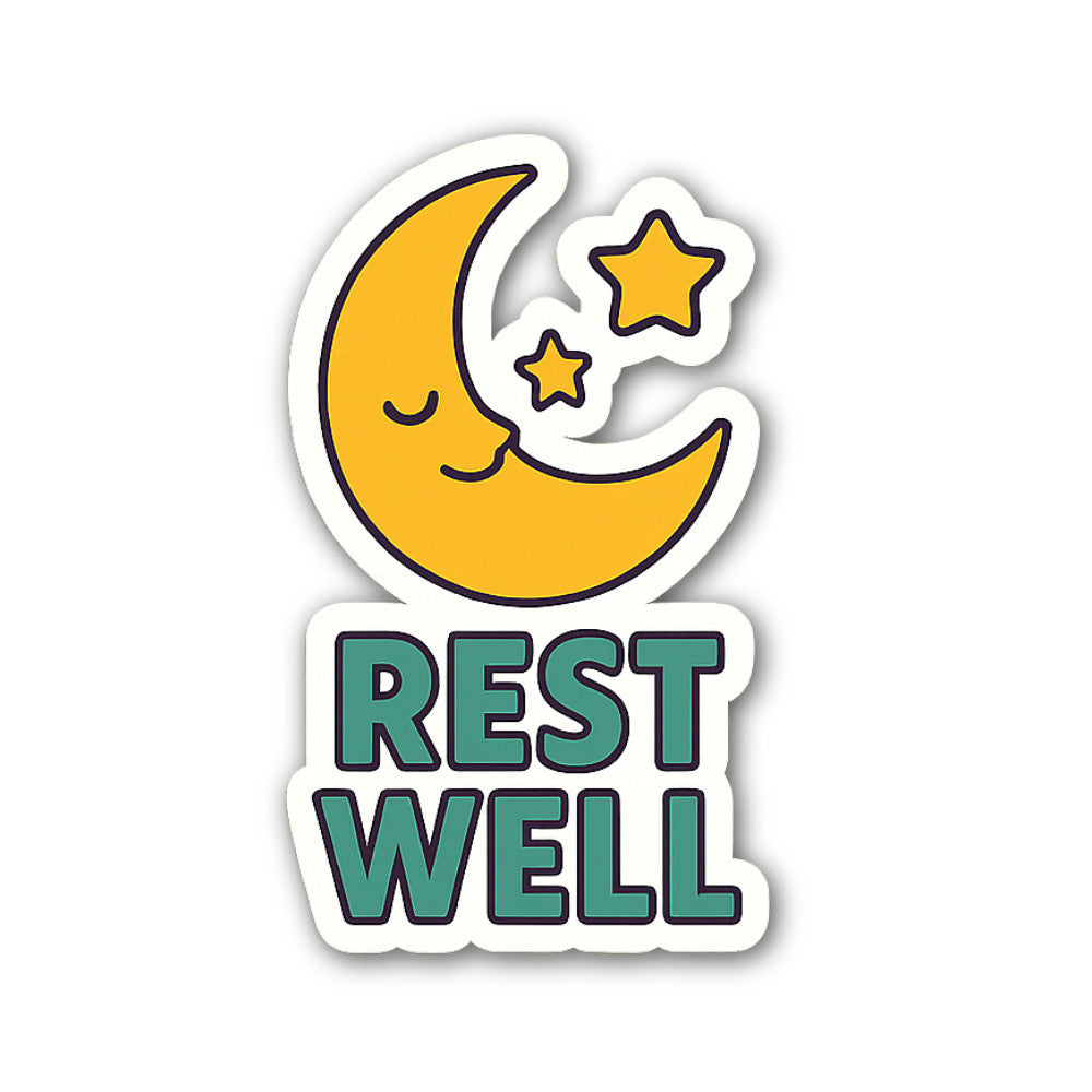 Rest Well Sticker, Waterproof Vinyl Decal Sticker Indoor Or Outdoor 2 (Pieces) 3" and 5"
