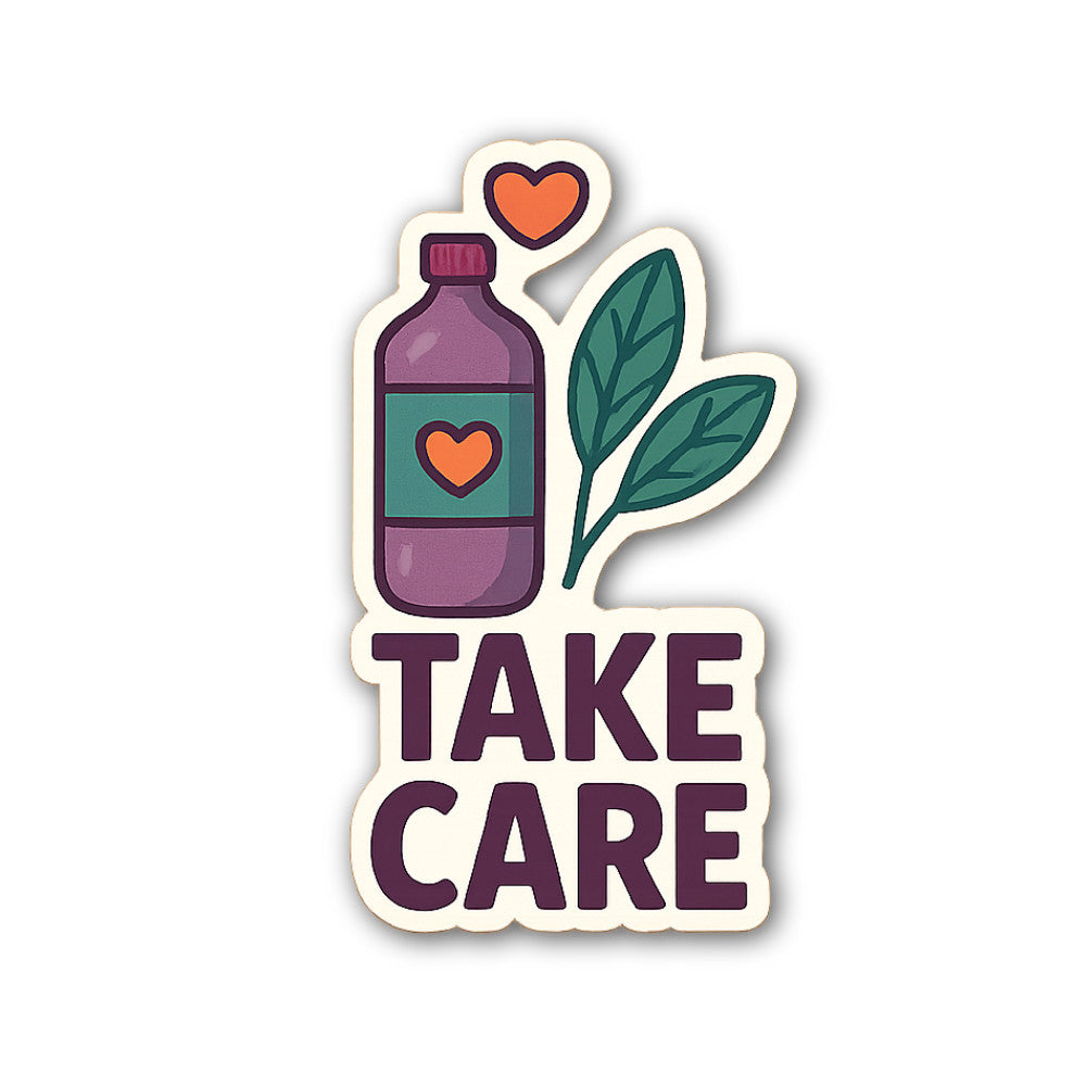TAKE CARE Sticker, Waterproof Vinyl Decal Sticker Indoor Or Outdoor 2 (Pieces) 3" and 5"