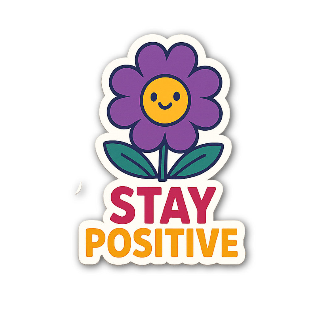 Purple Flower Sticker, Waterproof Vinyl Decal Sticker Indoor Or Outdoor 2 (Pieces) 3" and 5"