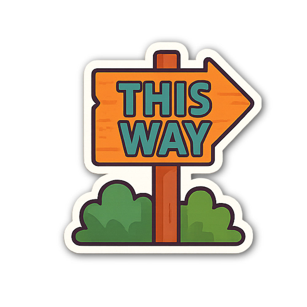 This way arrow Sticker, Waterproof Vinyl Decal Sticker Indoor Or Outdoor 2 (Pieces) 3" and 5"