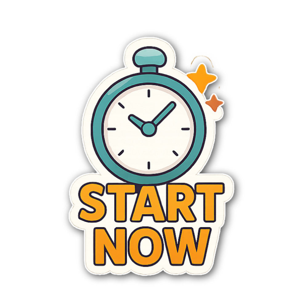 Start Now Sticker, Waterproof Vinyl Decal Sticker Indoor Or Outdoor 2 (Pieces) 3" and 5"