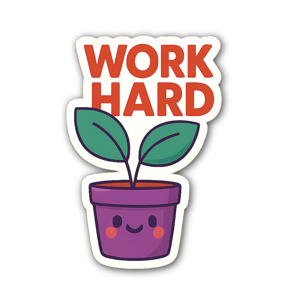 Cute lovely houseplant Sticker, Waterproof Vinyl Decal Sticker Indoor Or Outdoor 2 (Pieces) 3" and 5"