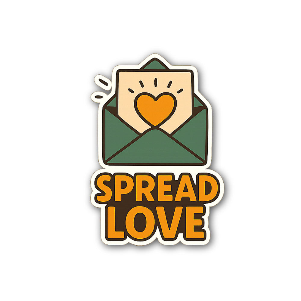 Spread love Sticker, Waterproof Vinyl Decal Sticker Indoor Or Outdoor 2 (Pieces) 3" and 5"