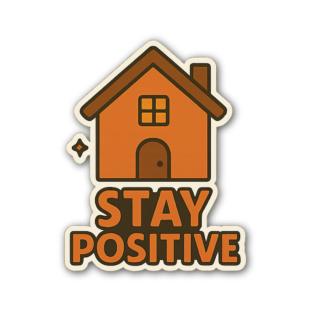 Stay Positive House Sticker, Waterproof Vinyl Decal Sticker Indoor Or Outdoor 2 (Pieces) 3" and 5"