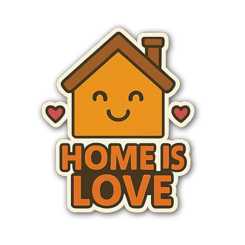 Home is love Sticker, Waterproof Vinyl Decal Sticker Indoor Or Outdoor 2 (Pieces) 3" and 5"
