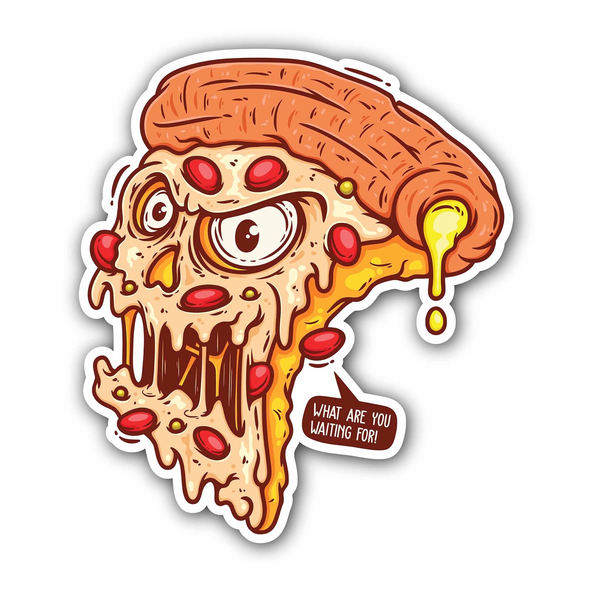Mexican Pizza Sticker, Waterproof Vinyl Decal Sticker Indoor Or Outdoor 2 (Pieces) 3" and 5"
