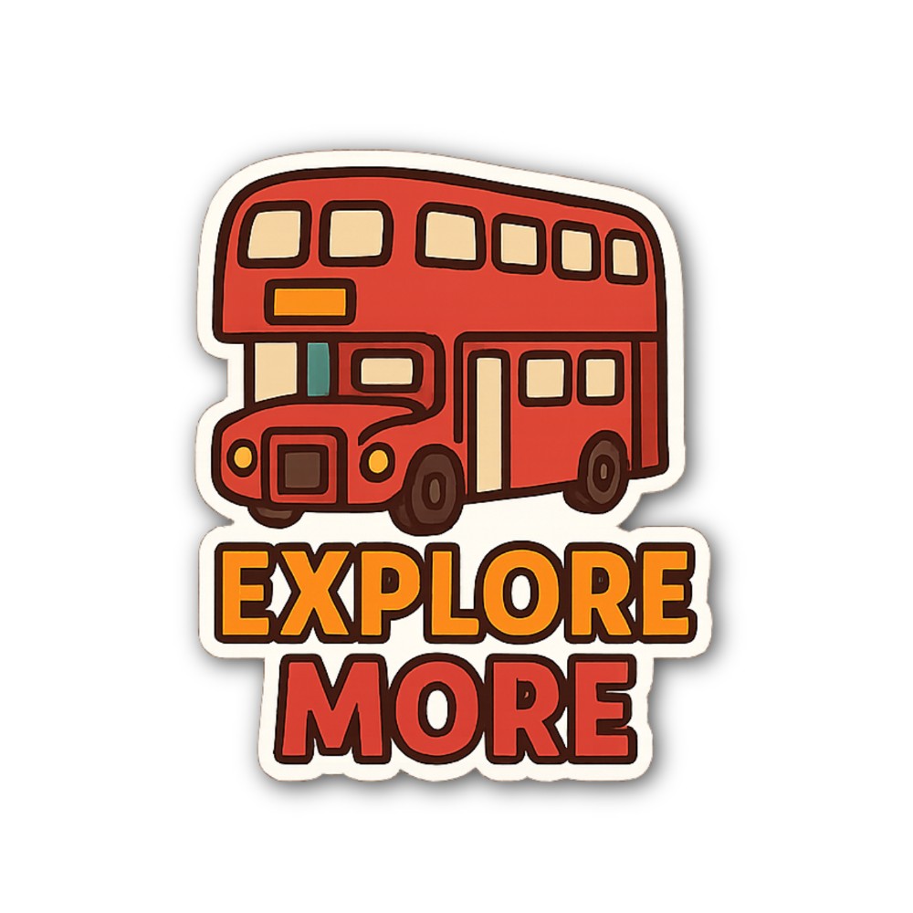 EXPLORE MORE Bus Sticker, Waterproof Vinyl Decal Sticker Indoor Or Outdoor 2 (Pieces) 3" and 5"